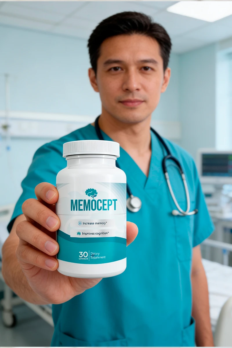Medical doctor reviewing Memocept brain health formula research